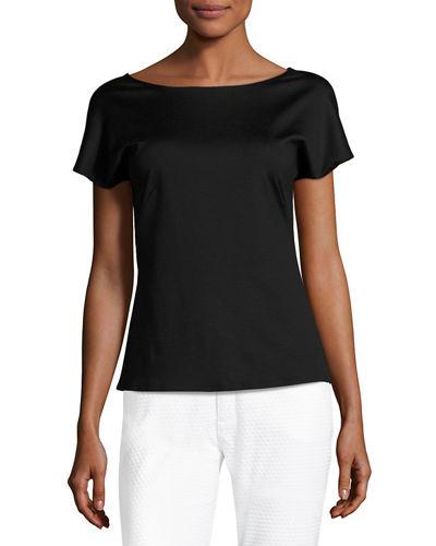 Bateau-neck Jersey Tee