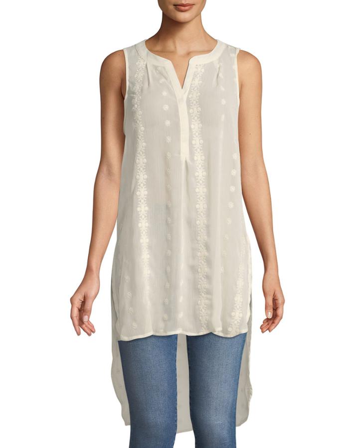 Embroidered High-low Tunic