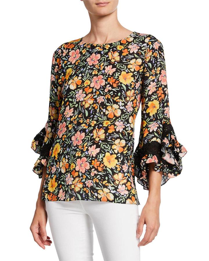 Sloane Floral-print Ruffle-sleeve