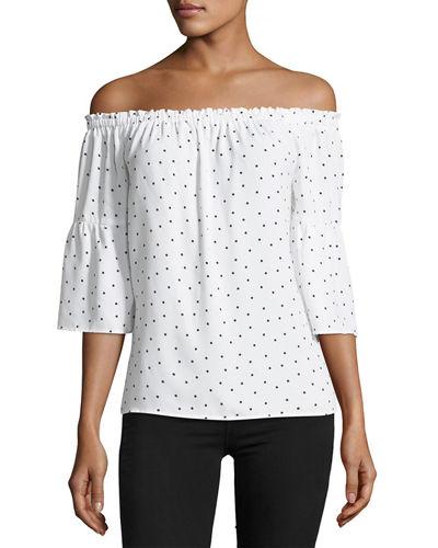 Polka-dots Off-the-shoulder Woven