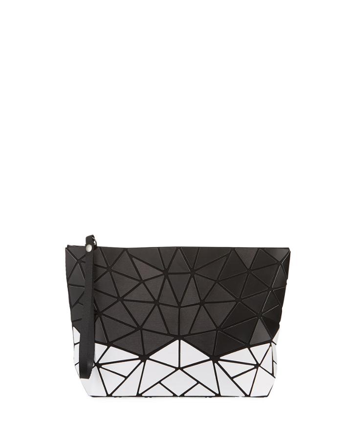Two-tone Geometric Tiled Clutch Bag