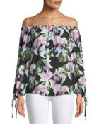 Glacier Floral Off-the-shoulder Blouse