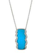 Sonoma 18k White Gold Diamond/turquoise Necklace