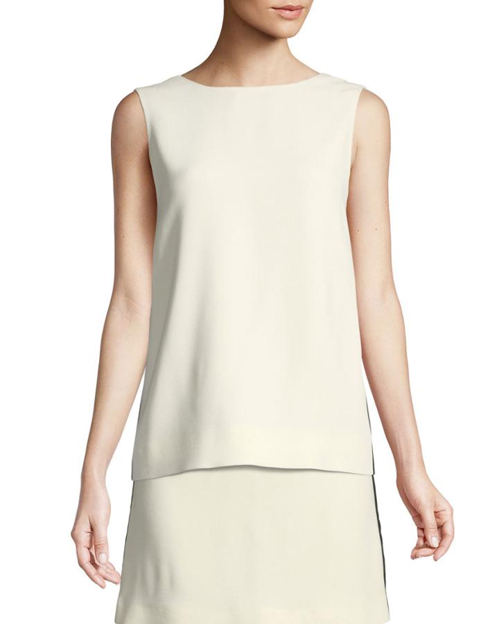Derora Crepe Side-striped Top