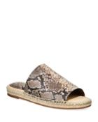 Thorpe Flat Leather Slide Espadrilles