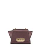 Eartha Mini Metallic Leather Chain Crossbody Bag, Purple
