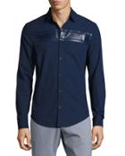 Long-sleeve Stripe-detail Woven