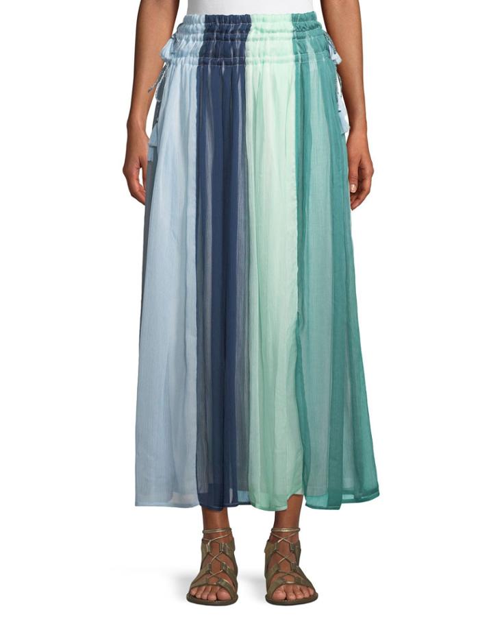 Smocked-waist Tassel-tie