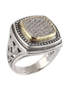 Asteri Ornate Square Pave White Diamond Ring,