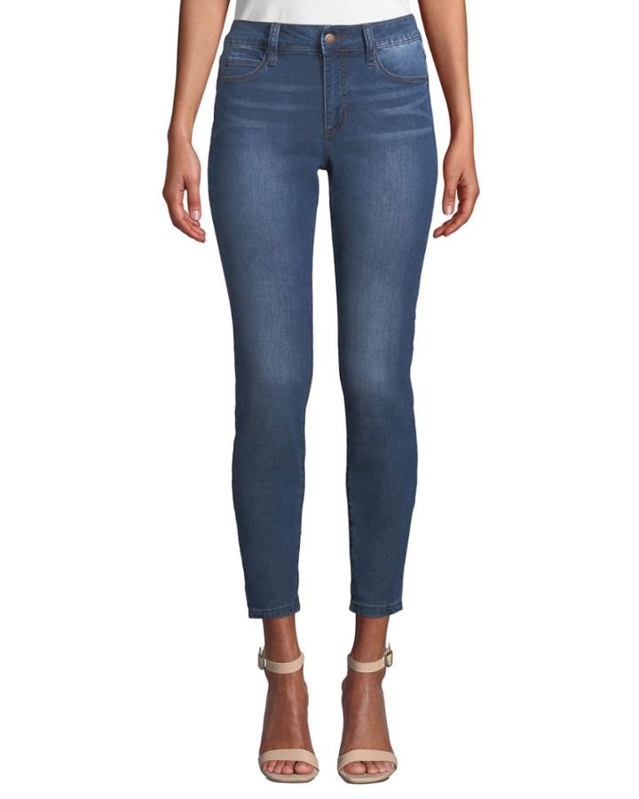 Mid-rise Faded Skinny Ankle Jeans