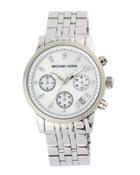 Mid-size Silver Color Stainless Steel Ritz Chronograph Glitz Watch