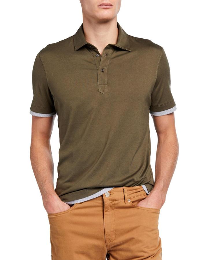 Men's Short-sleeve Layer-effect Polo