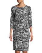 Shirred Abstract-print