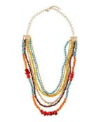 Multicolored Multi-strand Beaded Necklace
