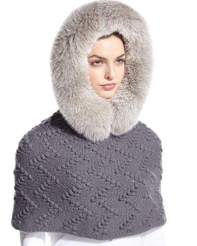 Fur-trim Hooded Cashmere