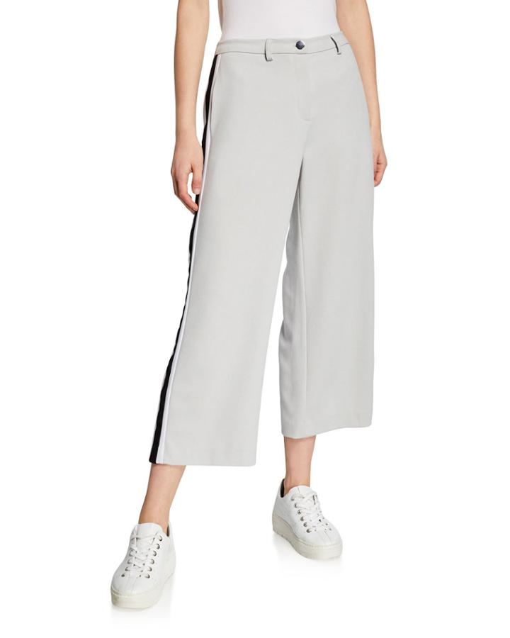 Cropped Side-tape Pants