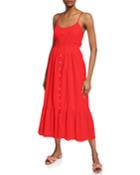 Lena Sleeveless Tie-back Midi Cotton Dress