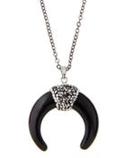 Luxe Crystal-trimmed Horn Pendant Necklace