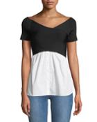 Short-sleeve Sweater With