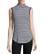 Tick Tock Striped Top, Navy/white