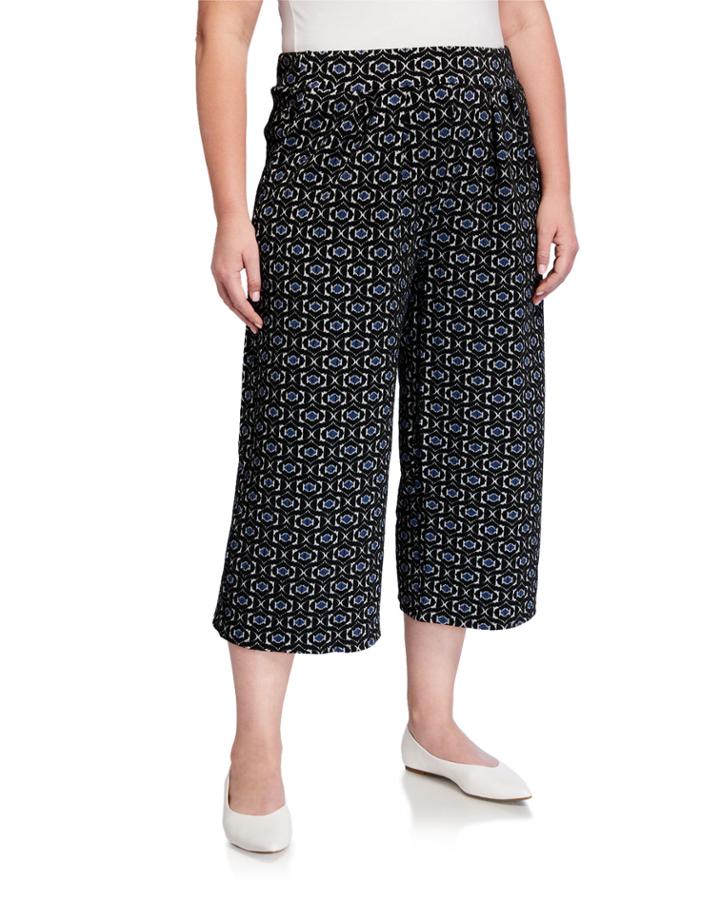 Plus Size Kylie Stretch-jacquard Culottes