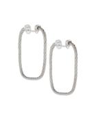 Classique Square Hoop Earrings, Gray