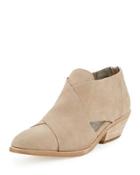 Cluster Leather Crisscross Bootie, Earth