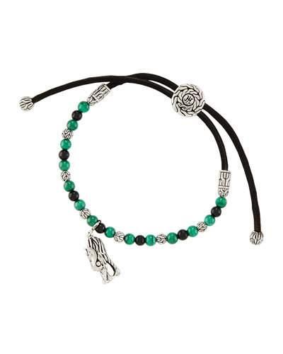 Men's Batu Naga Charm Bracelet With Onyx/malachite,