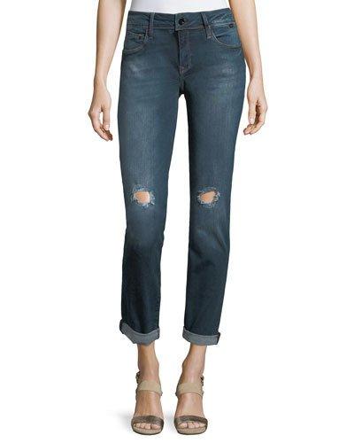 Emma Ripped Rolled-cuff Jeans