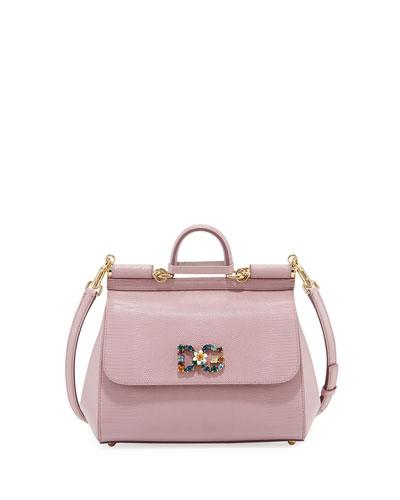 Miss Sicily Medium Stamped Leather