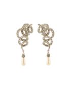 Crystal Pave Swirl Drop Earrings