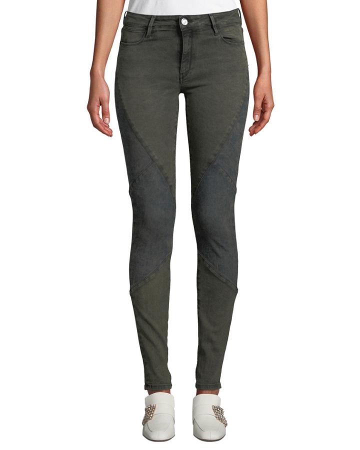 Puzzle Magda Quilted Skinny Jeans, Black