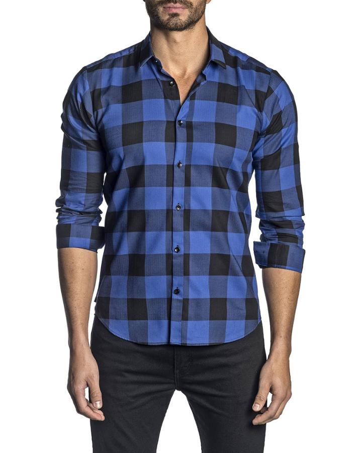 Men's Long-sleeve Check-print Sport