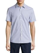 Short-sleeve Check-print Cotton