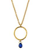 22k Gold Captiva Circle Sapphire Pendant Necklace