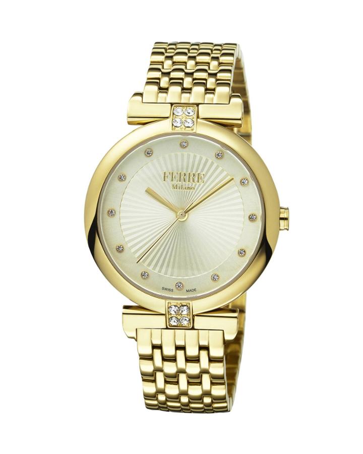 Women's 36mm Stainless Steel Sunray Glitz Watch With Bracelet, Golden