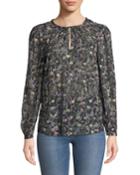 Midnight Bloom Floral-print Blouse