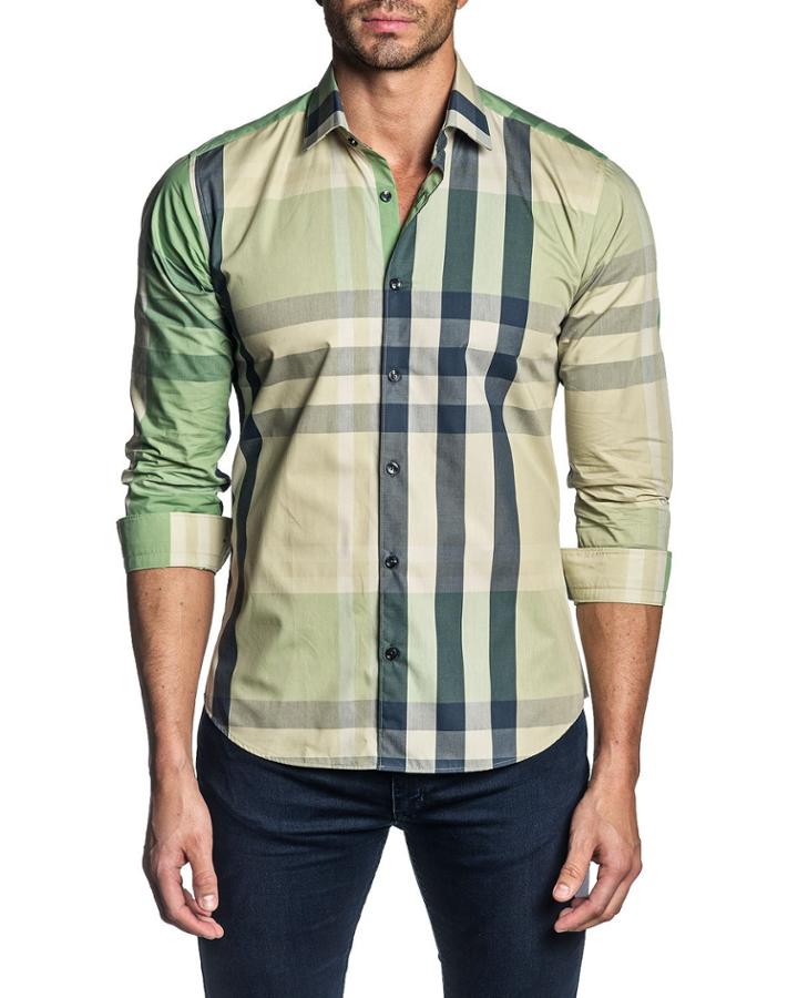 Men's Semi-fit Woven Plaid-print
