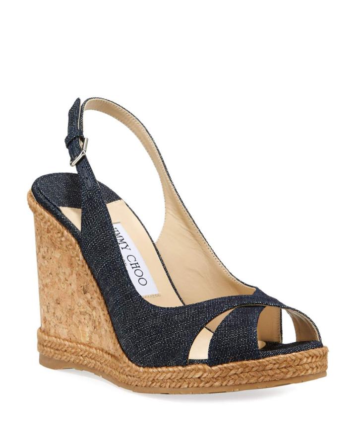 Amely Denim Cork Wedge