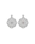 18k White Gold Diamond Filigree Drop Earrings