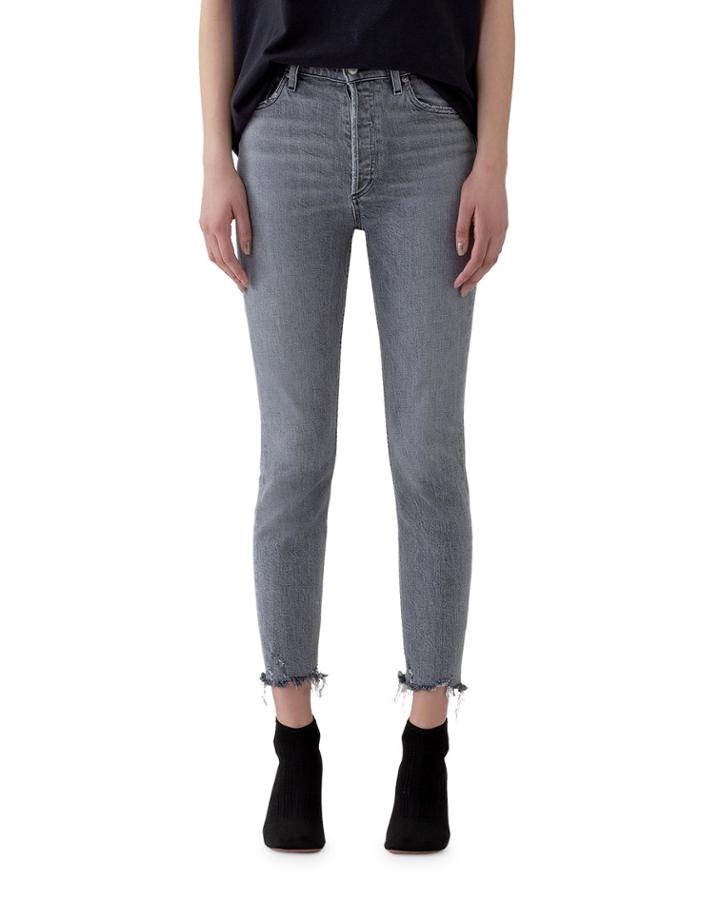 Nico High-rise Slim Ankle Jeans With Raw Hem