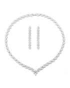 Emily Cubic Zirconia Leaf Statement Necklace And Earrings