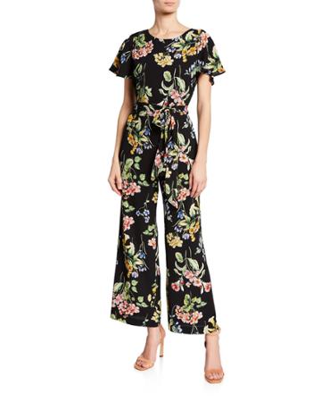 Floral-print Flare Jumpsuit