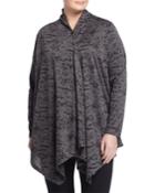 Balance Wrap-front One-button Cardigan, Heather Black, Women's, Size: