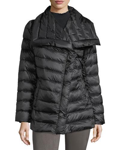 Asymmetric-collar Mid-weight Puffer Jacket