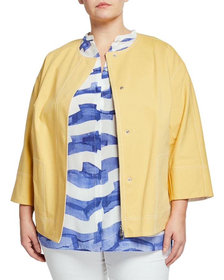 Plus Size Milo Zip & Snap Button Front