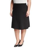Ponté A-line Skirt, Black,