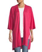 3/4-sleeve Linen Duster Cardigan