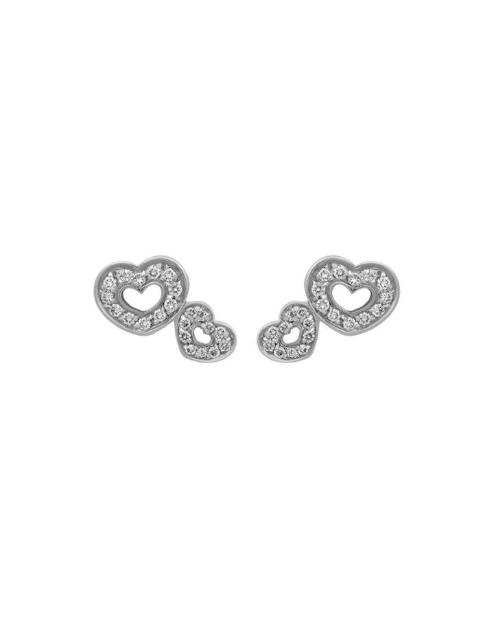 Estate 18k White Gold Diamond Heart