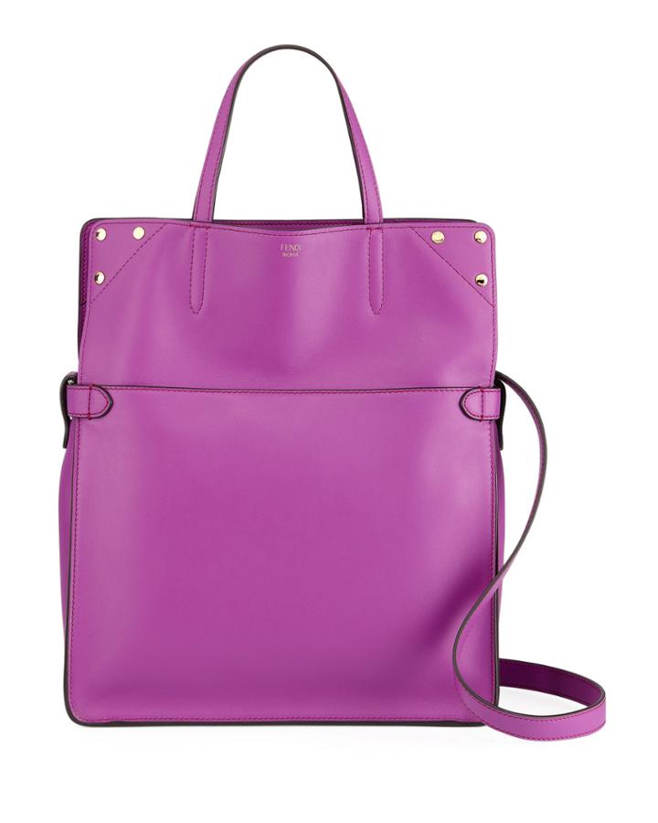 Leather Flip Crossbody Tote Bag